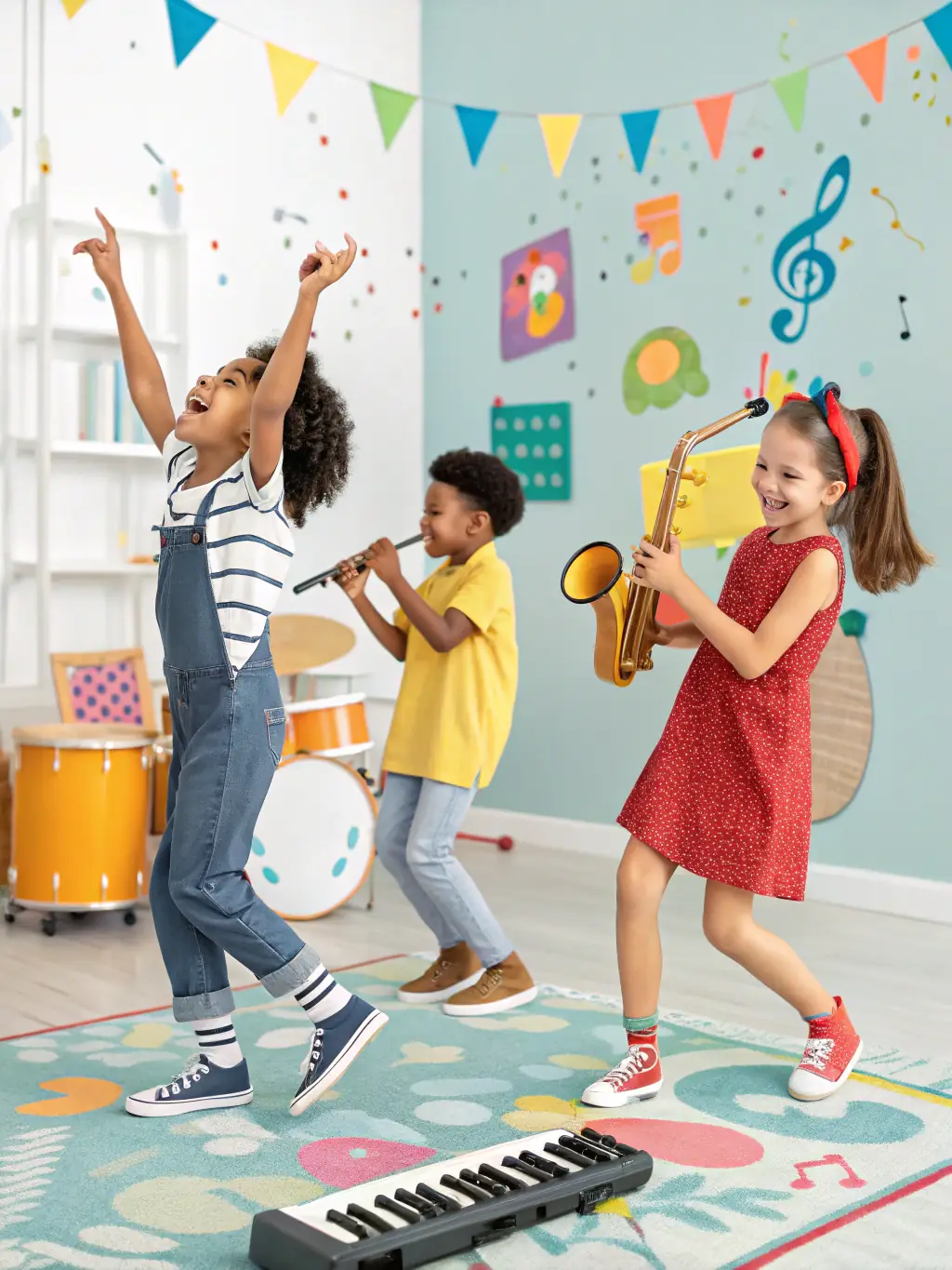 A classroom scene with children in Millau learning traditional dances and songs, highlighting the intergenerational transfer of cultural knowledge.